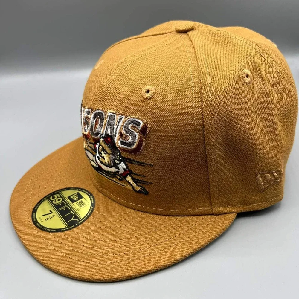 Buffalo Bisons Hat Men 7 5/8 Brown‎ Gray 59Fifty New Era MiLB Fitted Cap